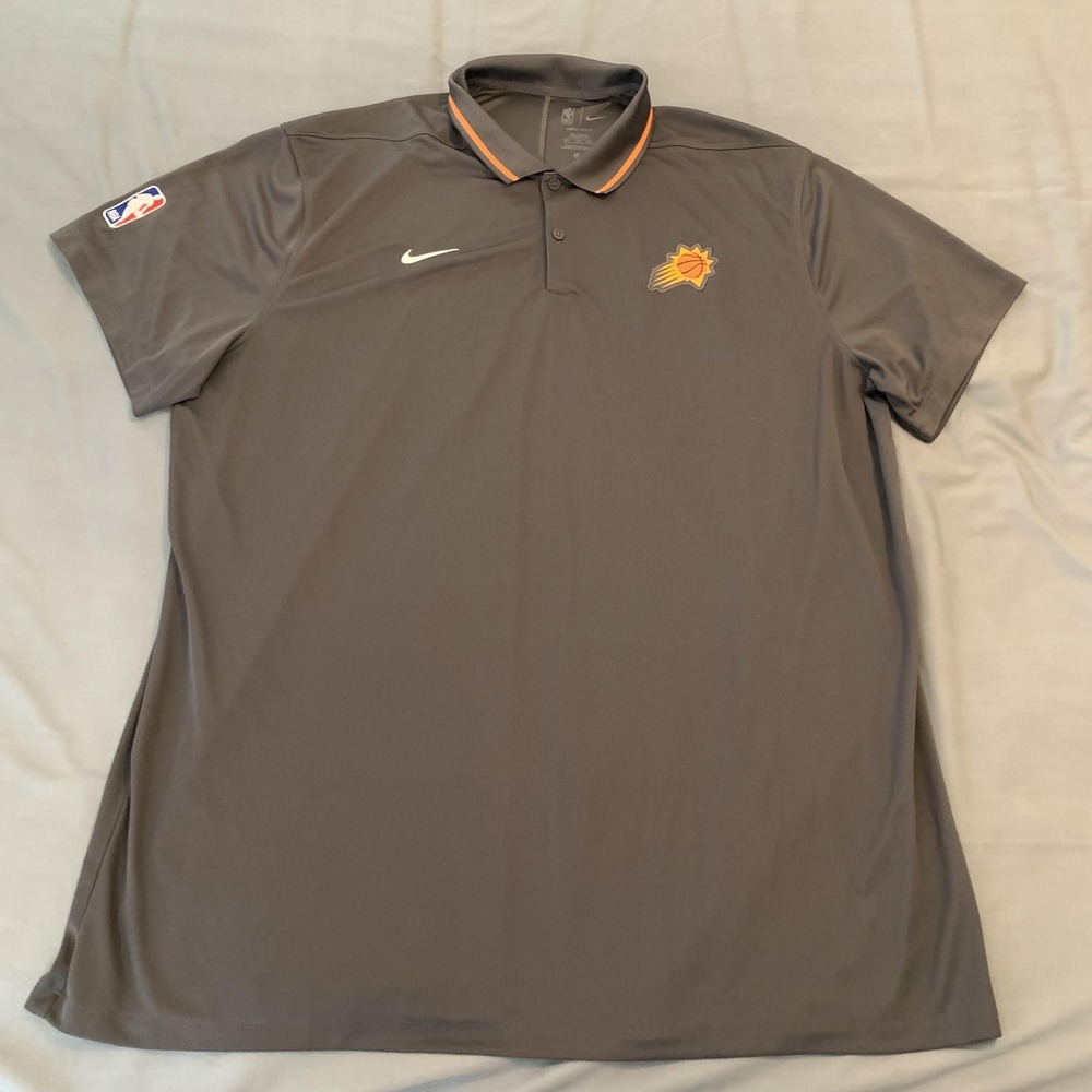 Phoenix Suns Shirt Mens 2XL Gray NBA Basketball Nike Dri Fit Polo Short Sleeve